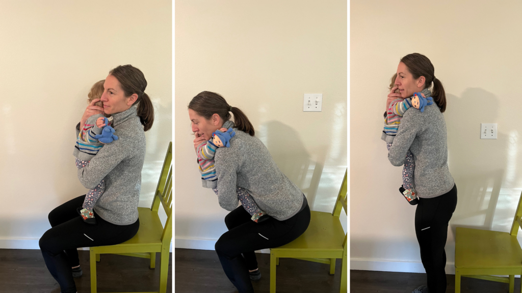 Moving with baby from sitting to standing